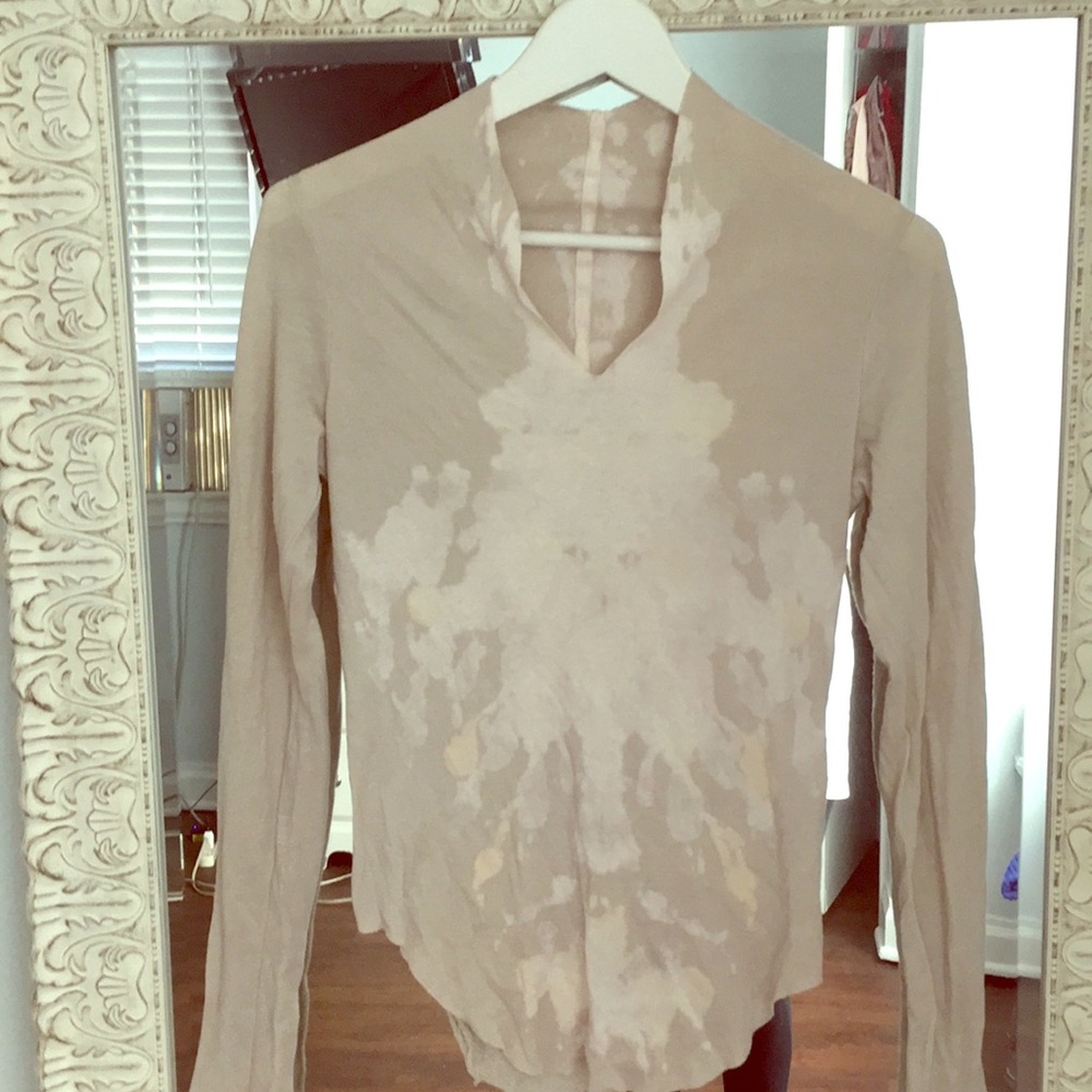 Raquel Allegra Long Sleeve Tee Beige Tie Dye